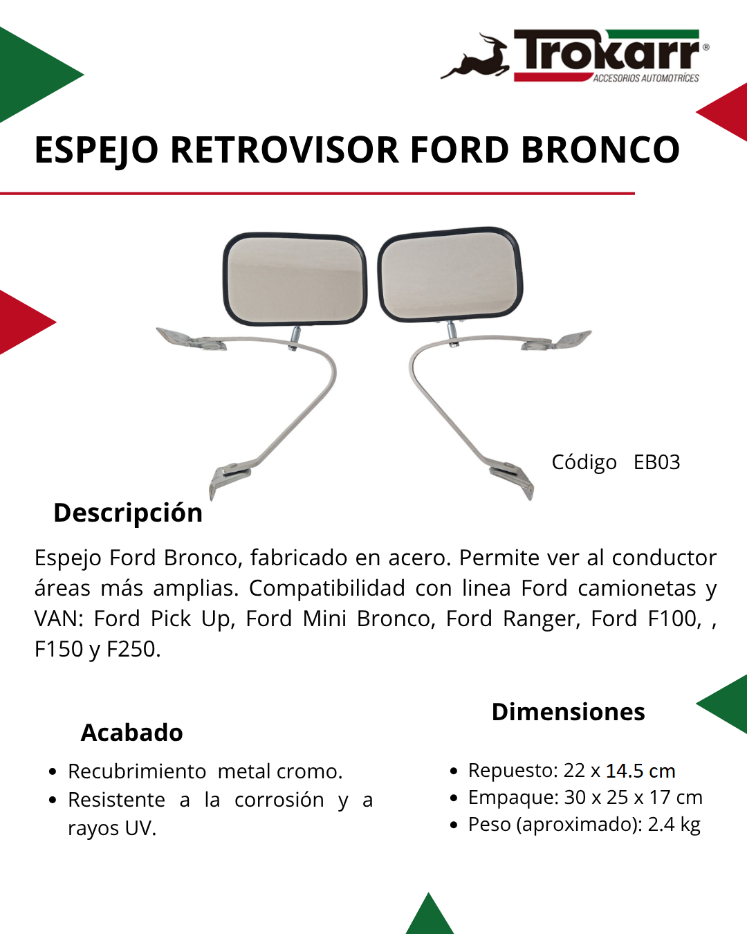 Espejo Retrovisor Ford Bronco - Imagen 11